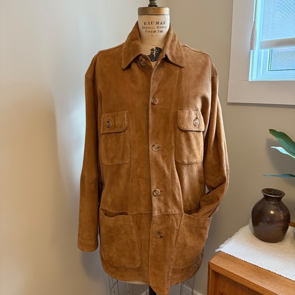 Cognac Suede Barn Jacket / Coat - Picture 2 of 16